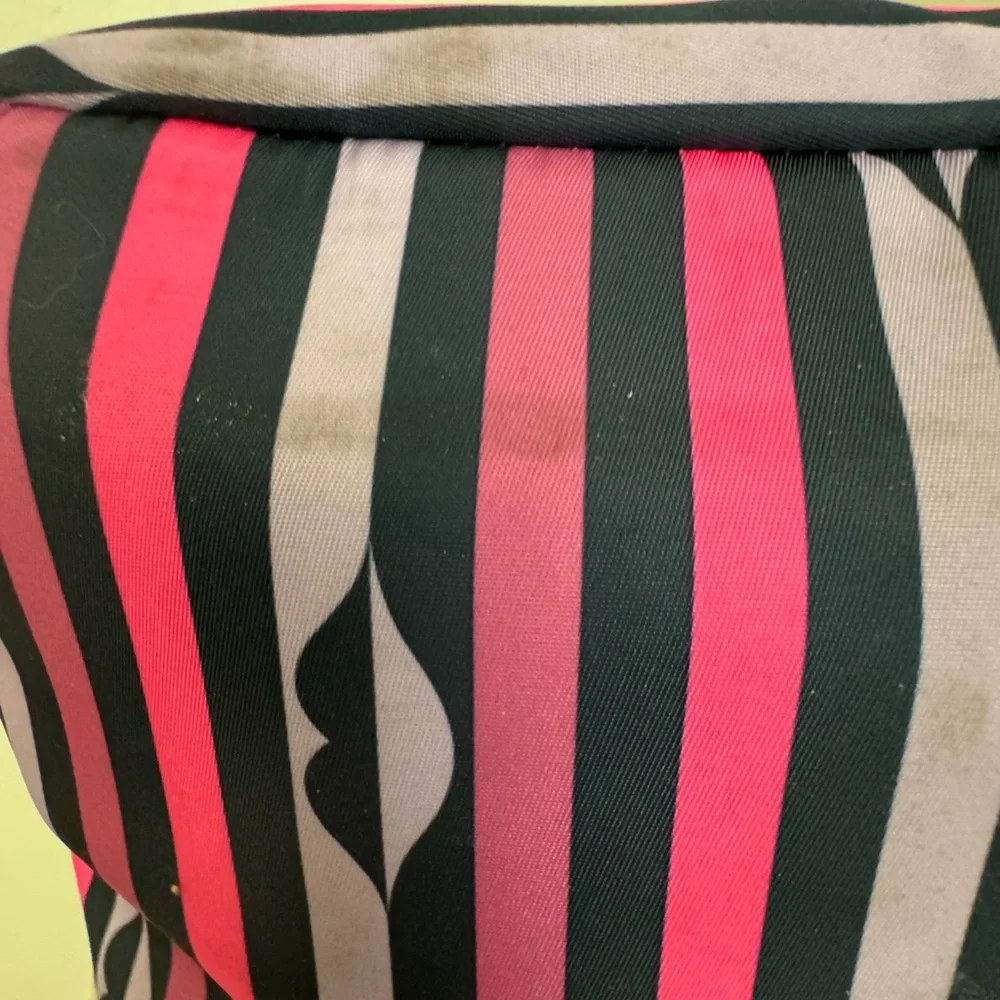 Kate Spade Jae Nylon Striped with Lip Print Tote Bag